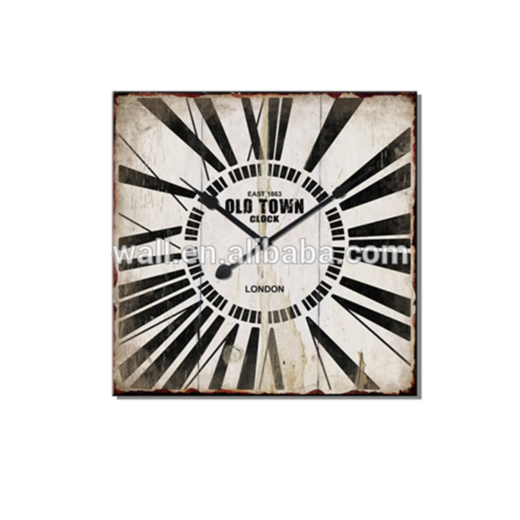 Home Decorating Large Kitchen Beautiful Iron Wall Clocks Customization Antique 60cm Custom Iron Clock