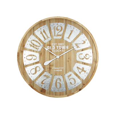 Vintage Rustic Custom Decorative Furniture Electronic Round Wall Clock