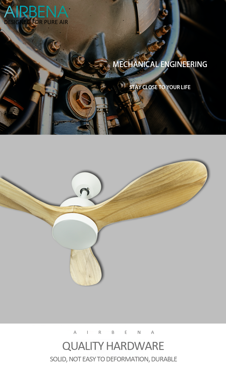 ceiling fans with solid wood blades