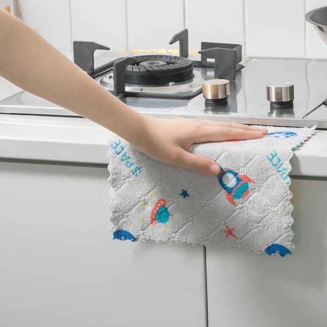 Microfiber coral fleece dishcloths printed on both sides (11) Beidseitig bedruckte Mikrofaser-Korallenvlies-Geschirrtücher (11)
