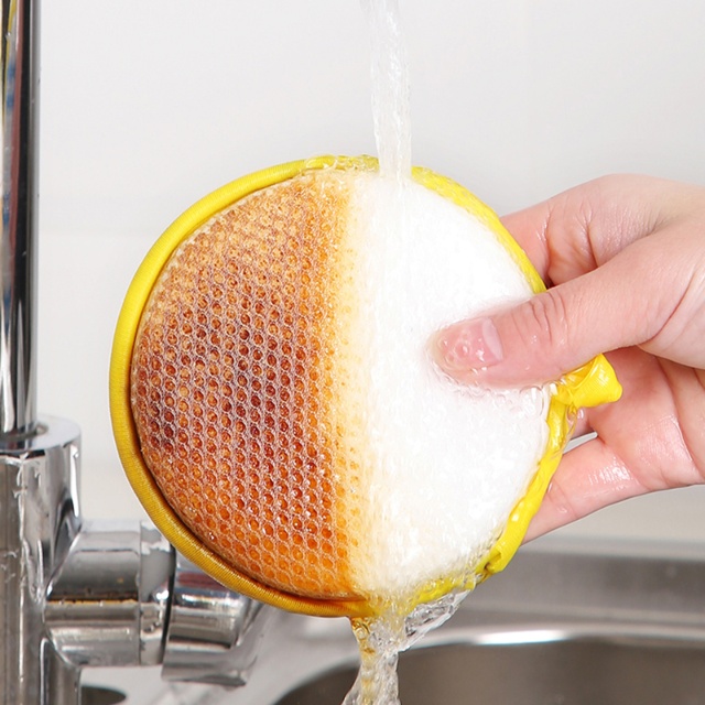 Magic Double Sided Kitchen Dishwashing Round Sponge Mat (5) بساط إسفنجي دائري لغسل الأطباق على الوجهين للمطبخ (5)