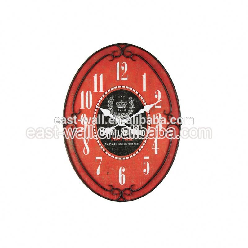 Cheap Price New Design Custom Shape Printed Vintage Style Wall Clocks With Company Logo
