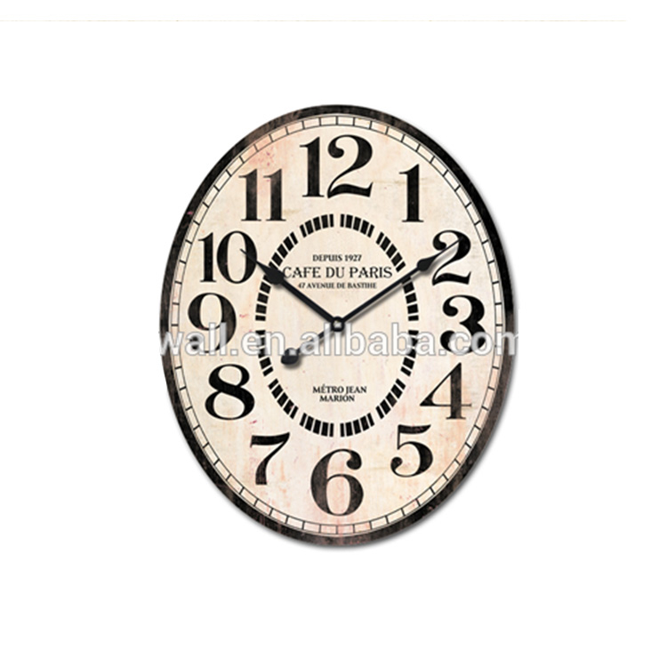 Decorative Clock Motors Battery Powered Vintage Style Oval Wall Clock