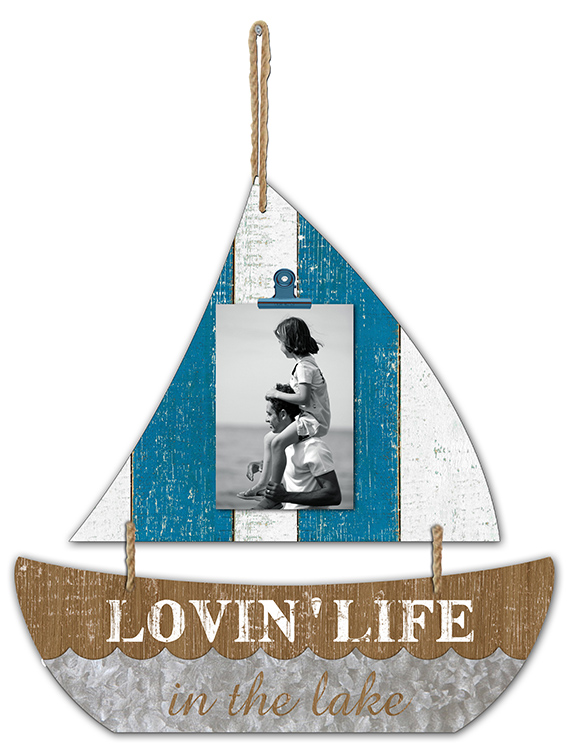 Personalized Sailboat Shape Borderless Wood Photo Frame Home Decoration Wall Hanging