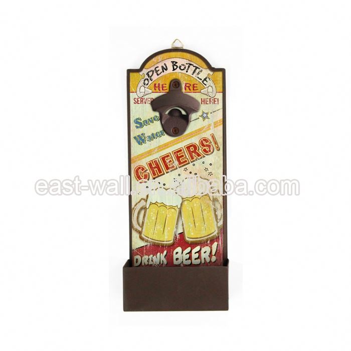 Lowest Cost Wall Mount Wood Plaque Rustic Comb Cast Iron Bottle Opener Vintage One Handed Beer Bottle Opener