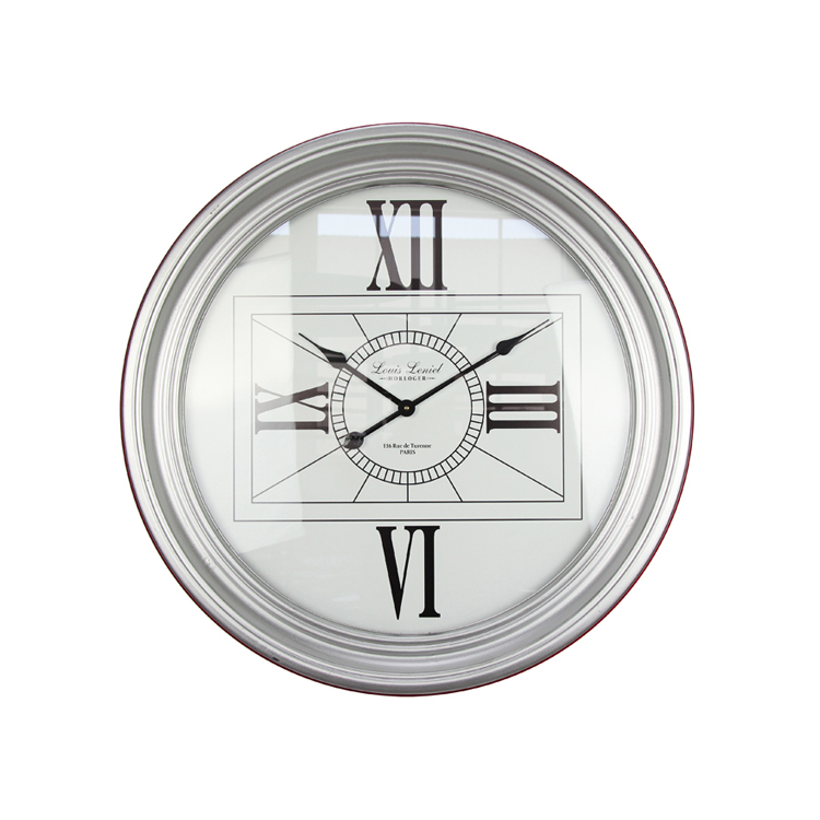 EA6442 Factory Direct Custom Glass Decorative White Wall Clock