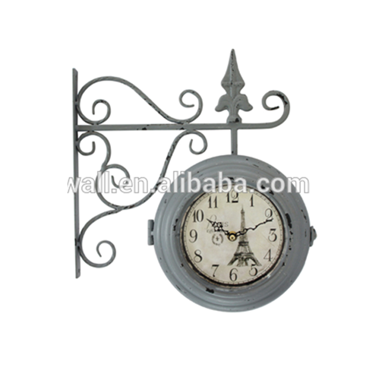 Handmade Bedroom Furniture Creative Items Double Sides Iron Wall Clock