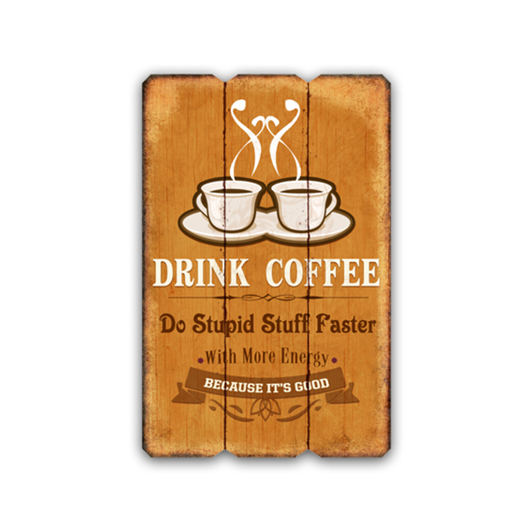 Home Decorative Vintage Wooden Word Sign Novelty Wooden Coffee Plaque Wall Hanging