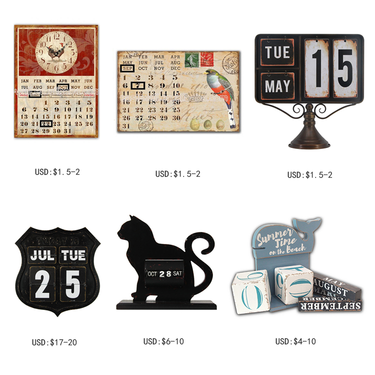 Custom Promotional Gift Modern Design Calendar Metal Wall Calendar