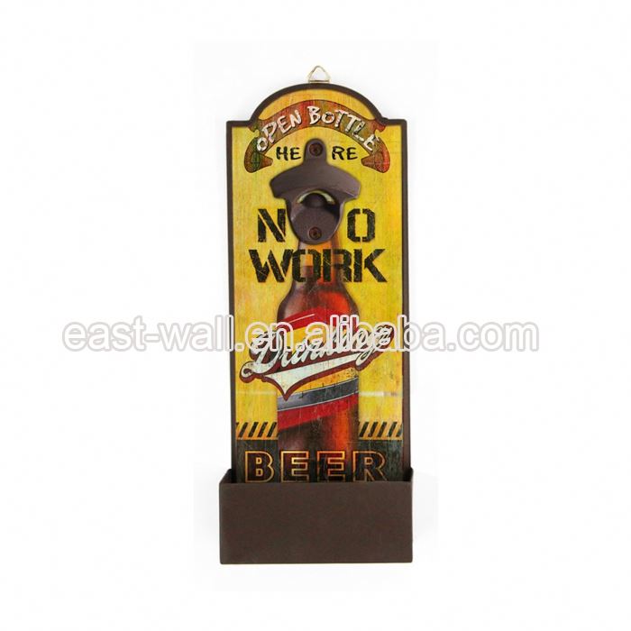 Lowest Cost Wall Mount Wood Plaque Rustic Comb Cast Iron Bottle Opener Vintage One Handed Beer Bottle Opener