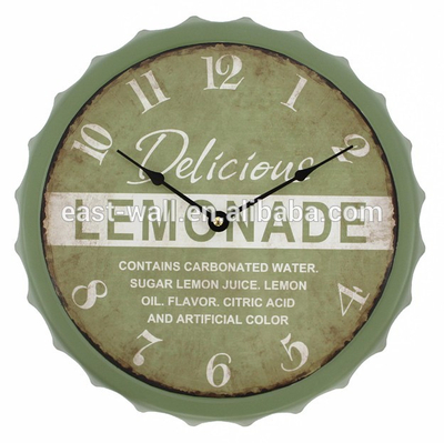 Decorative Wall Clocks Tuscan Style Art Craft Bottle Cap Clock For Living Room