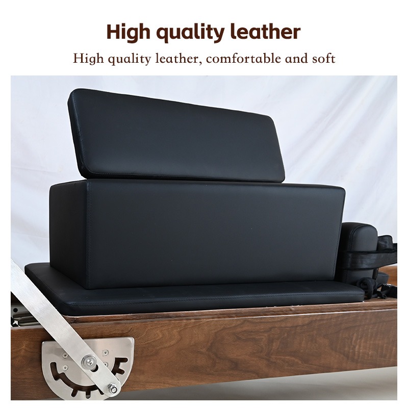 XYSFITNESS Artisan Walnut Pilates Reformer5 XYSFITNESS Aɖaŋudɔwɔla Walnut Pilates Ðɔɖɔɖowɔla5