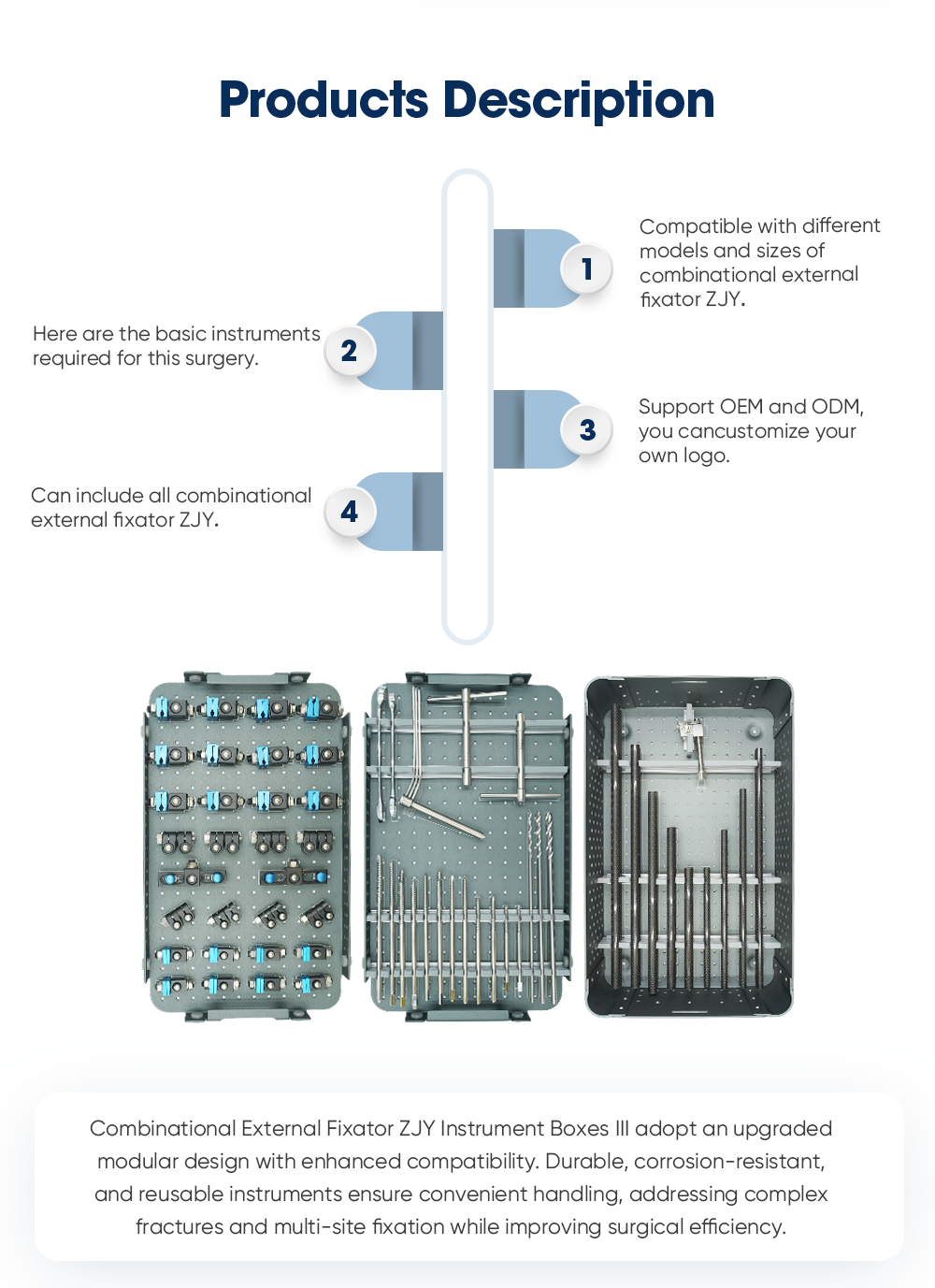 Combinational External Fixator JG2P ZJY Instrument Boxes III - Buy Product on XC Medico Kombinovaný externý fixátor JG2P ZJY Instrument Box III - Kúpte si produkt na XC Medico