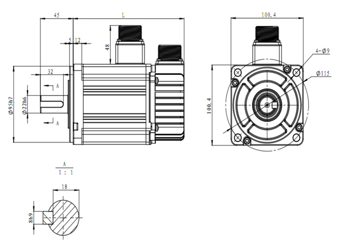 100ST-M06430 AC Servo Motor 100ST-M06430 maiņstrāvas servomotors