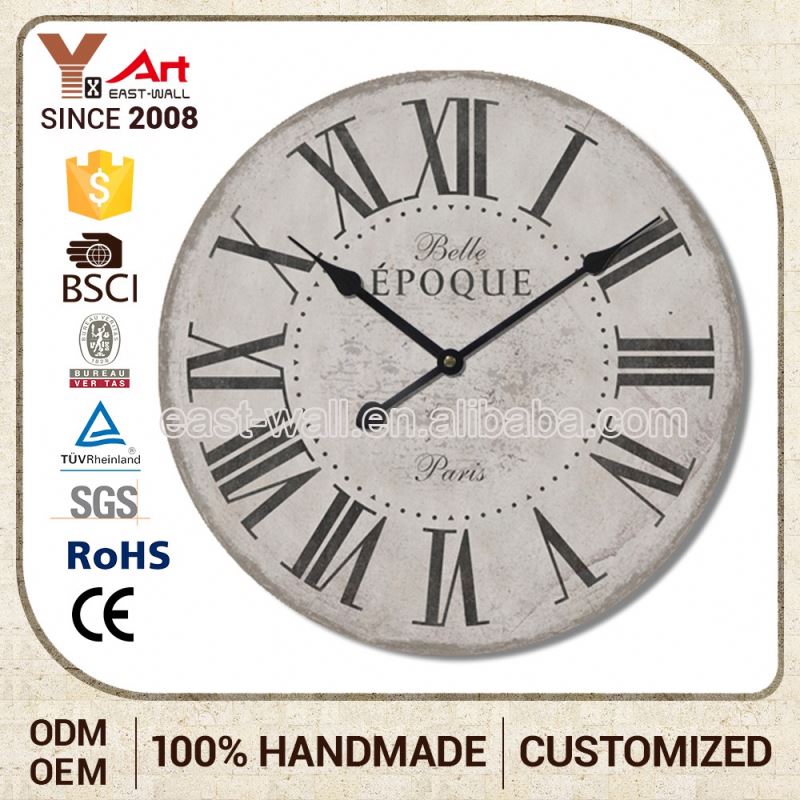 Oem Production Decorative Antique MDF Parts Wall Clock