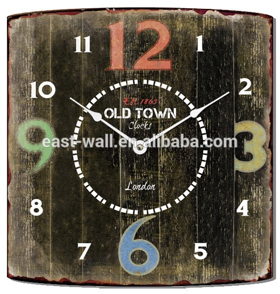 31.5x35x4.5cm Iron Square Digital Wall Clock Modern Design Large Vintage The Old Style Wall Clock