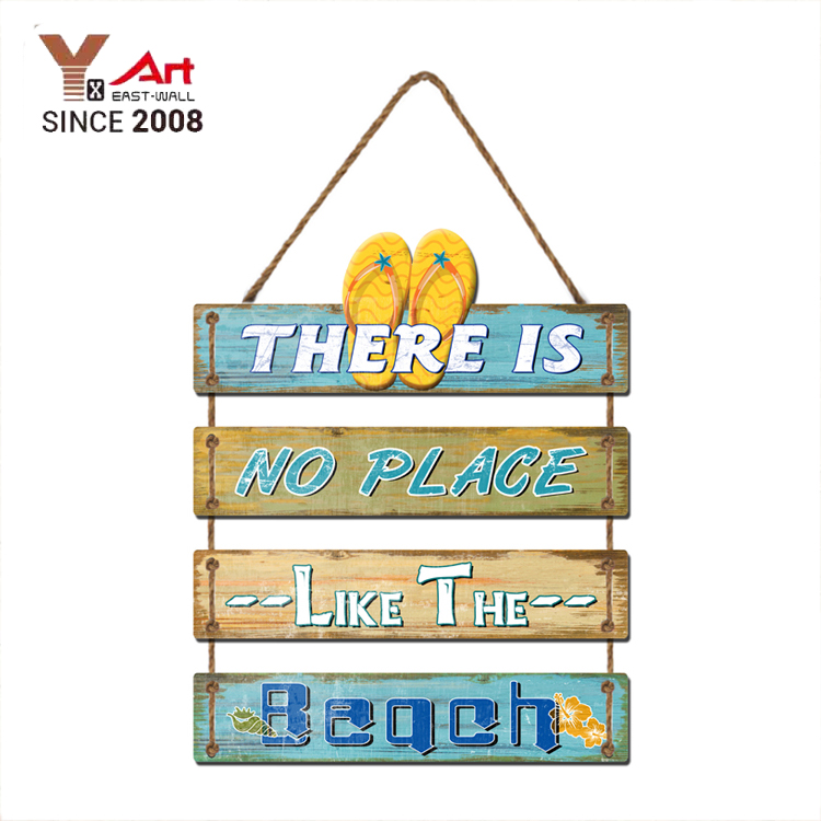 2018 New Arrival Creative Retro Wooden Beach Shop Cafe Wall Hanging Decoration Sign