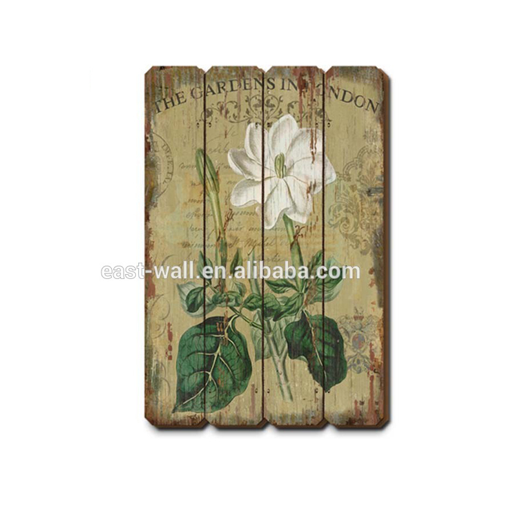 Decorative Wall Hanging Wooden Plaque Signs Wholesale Flower on Wood