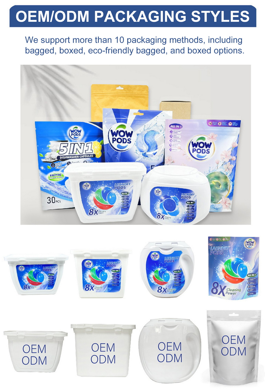 oem odm Packaging Styles Styles d'emballage d'OEM et d'ODM