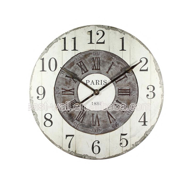 Simple Style Art Work Craft Mdf Old Fashioned Clock Wall Sticker