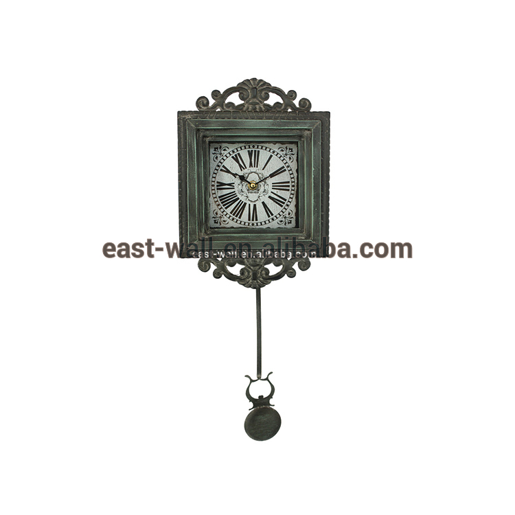 Iron With Painted MDF Antique Wall Clocks With Pendulum