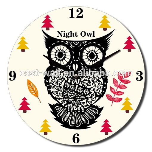 30cm OEM/ODM Night Owl Animal Clock