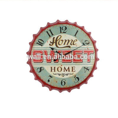 Antique Style Modern Trendy Wall Clocks Sweet Home Bottle Cap Clock