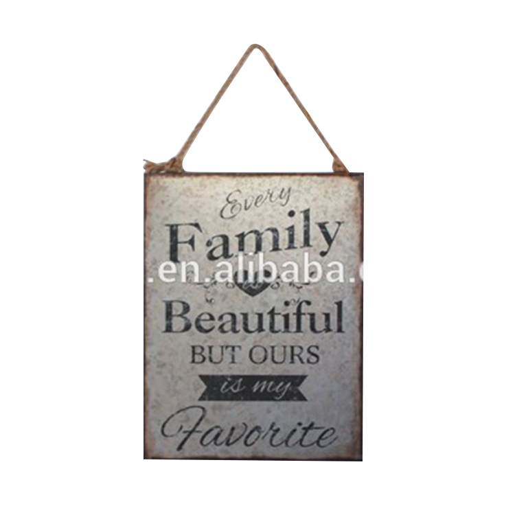 Hot Sale Craft Art Painting Wall Plaque Metal Family Sign