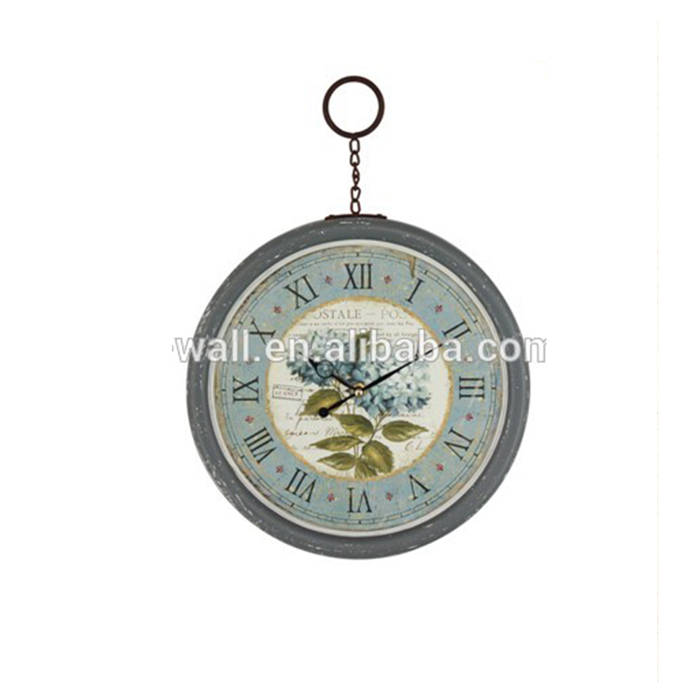 Home Accessory Vintage Clock With Flower Design