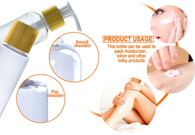 White PET Plastic Bottle and JAR set With Bamboo Lid ขวดพลาสติก PET สีขาวและชุด JAR พร้อมฝาไม้ไผ่