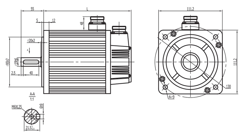110ST-M04020 AC Servo Motor 110ST-M04020 maiņstrāvas servomotors
