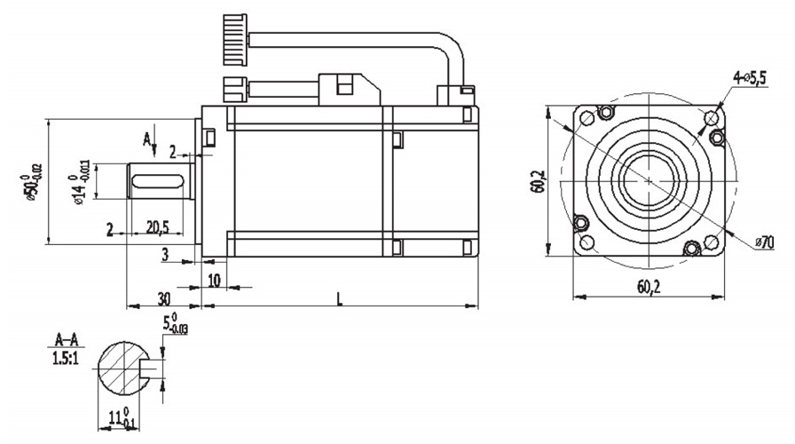 60CST-M01330 ac servo motor 60CST-M01330 maiņstrāvas servomotors