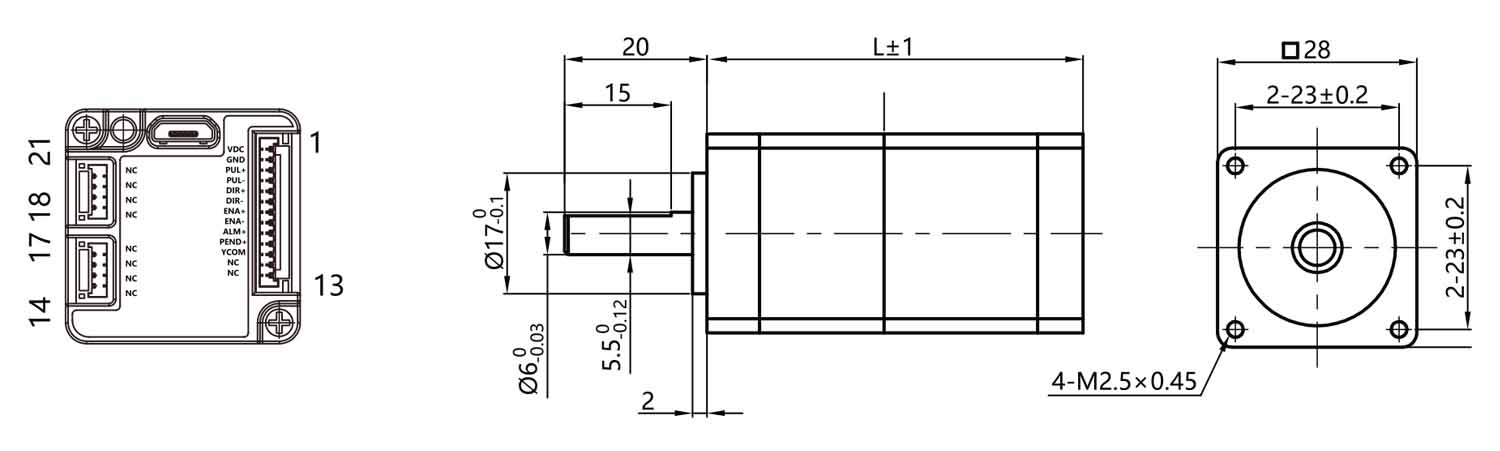 Nema 11 Intelligent Integrated Stepper Motor Motor paso a paso integrado inteligente Nema 11