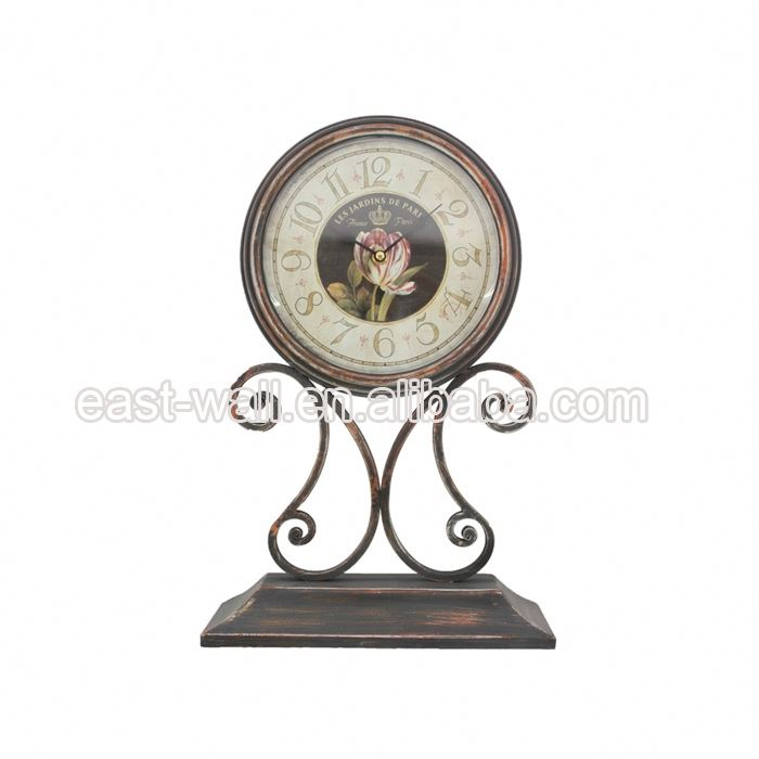 Wholesale Cheap Custom Printed Antique Iron Display Table Clock