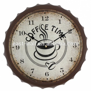Vintage Metal Coffee Bottle Style Wine Bottle Cap Large Wall Clocks