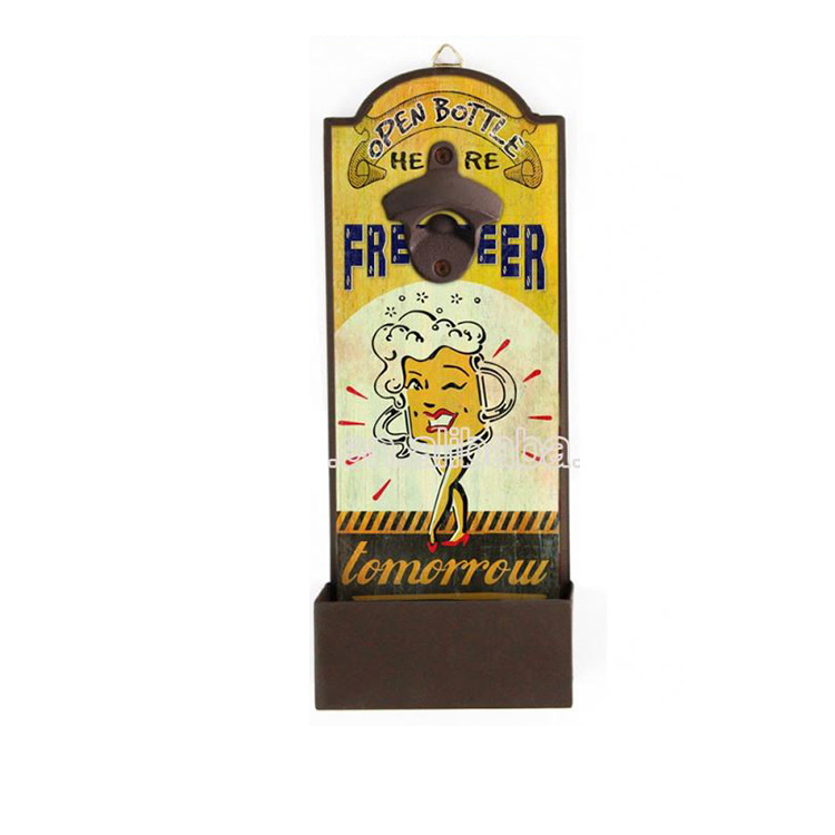 Cheap Custom Design Rustic Wall Mounted Bottle Opener