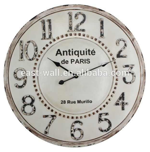 vintage iron silent no ticking antic wall clock home decor