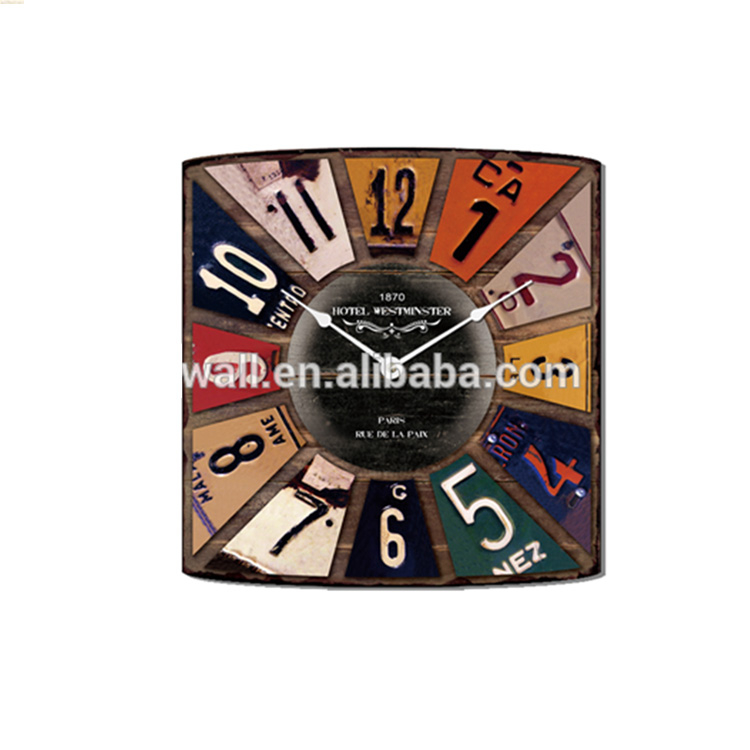 2016 New Coming Abstract Painting Pictures Custom Design Vintage Wall Clock