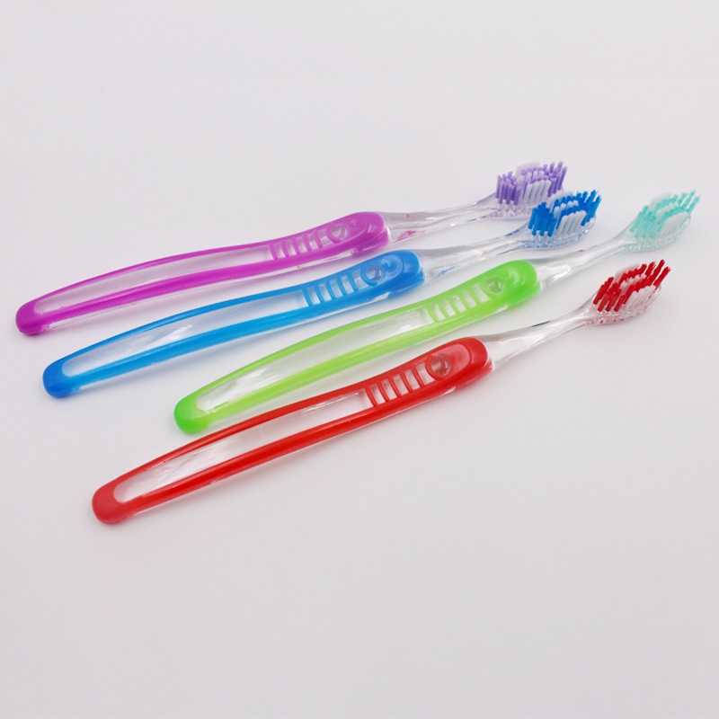 Cepillo de dientes para adultos con mango transparente