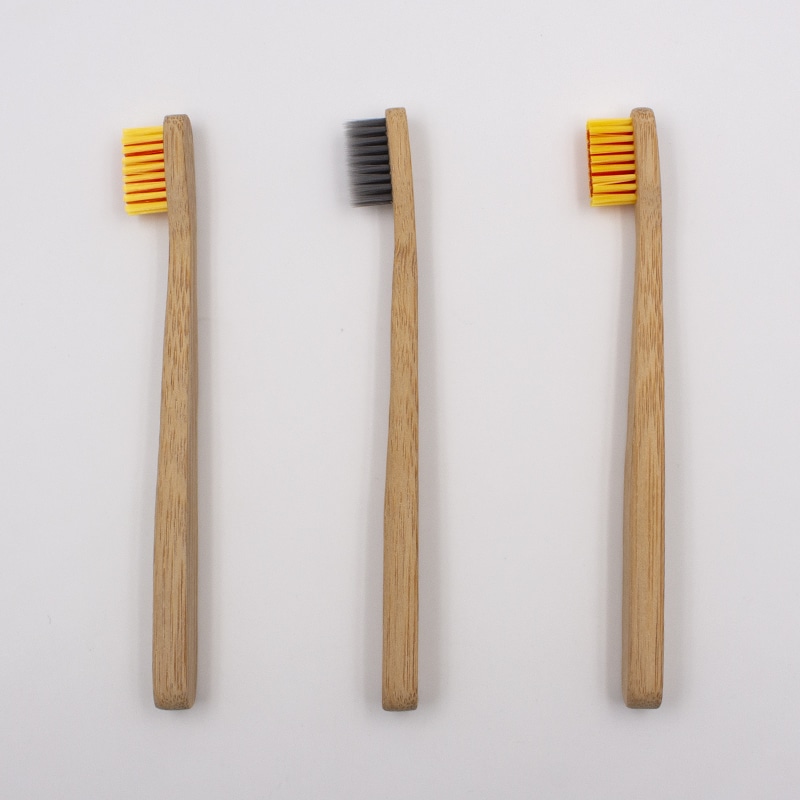 Cepillo de dientes de bambú con mango grueso para niños
