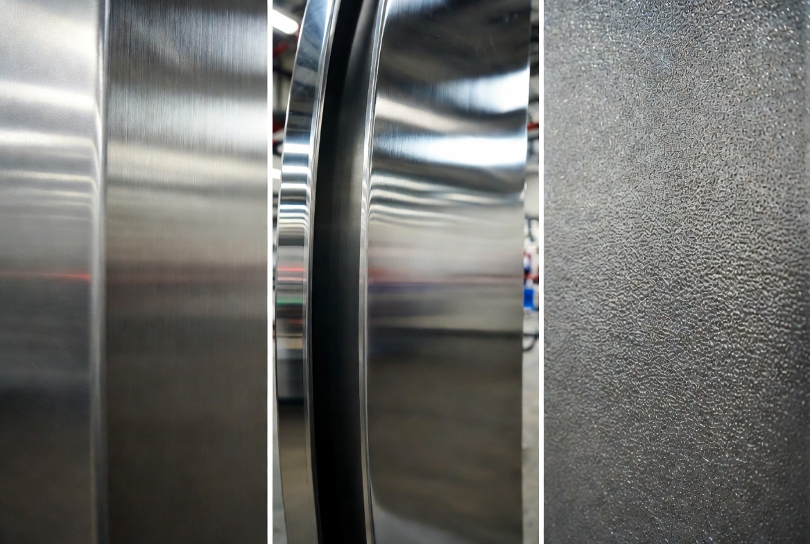 Brushed Finish Application Comparison Anwendungsvergleich mit gebürsteter Oberfläche