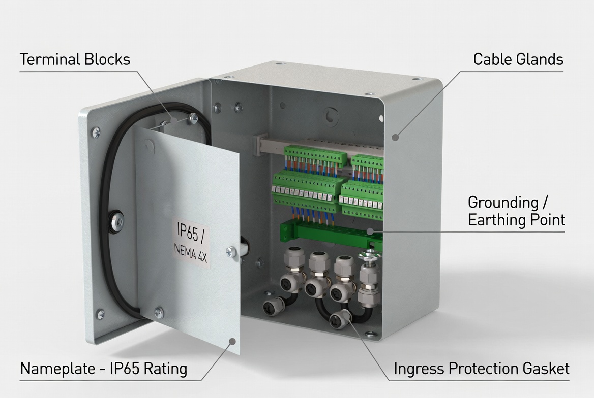 Industrial Terminal Junction Box Cutaway Ipari terminál csatlakozódoboz kivágás