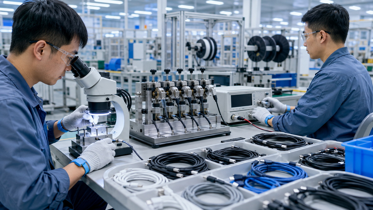 USB C Cable Quality Control Testing Testowanie kontroli jakości kabla USB C