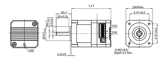 ISC42 integrated stepper servo motor ISC42 integreret stepper servomotor