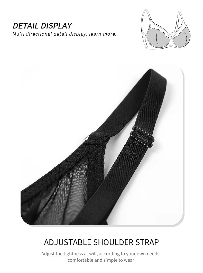Lace Mesh See-Through Bra (2) Reggiseno trasparente in rete di pizzo (2)