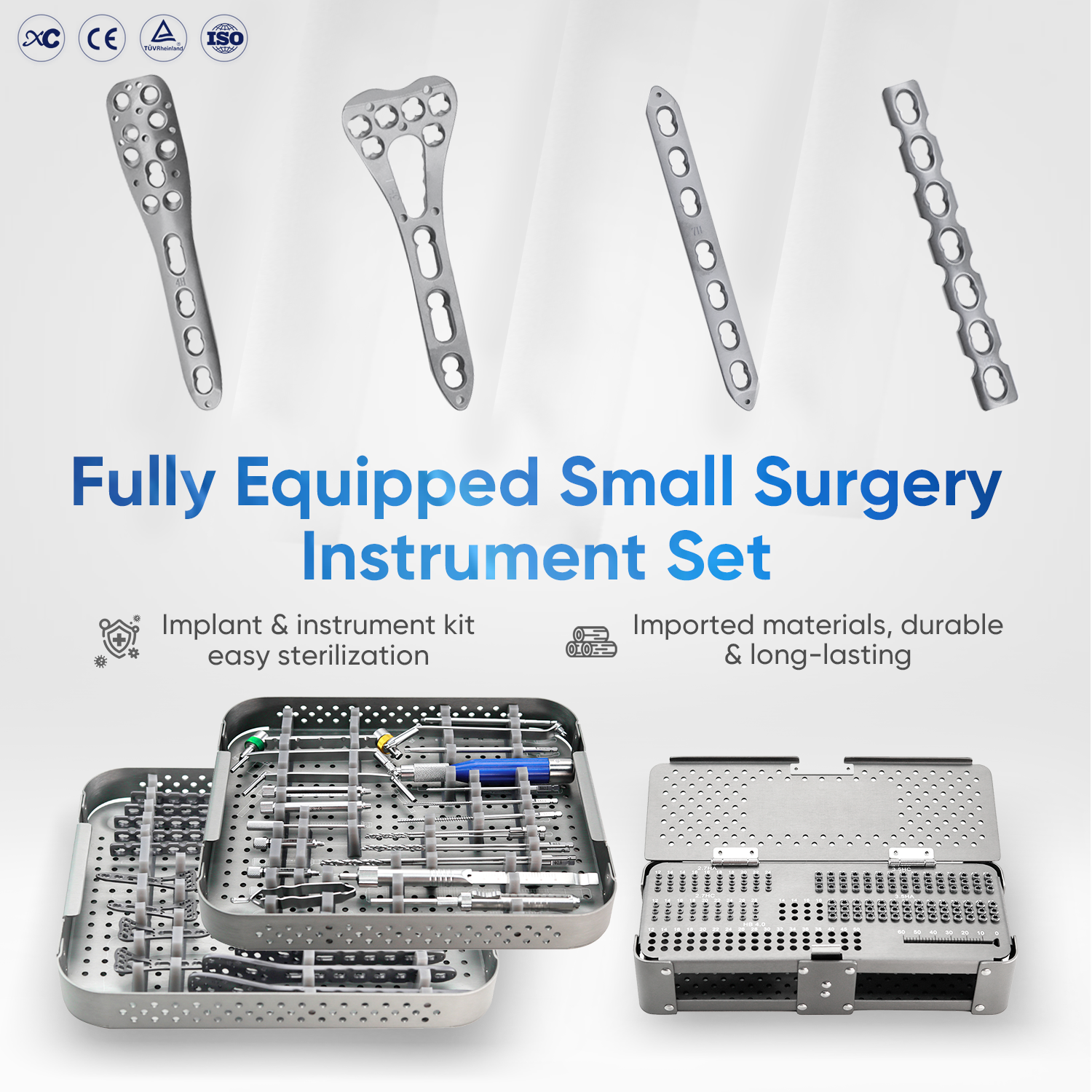Complete trauma implant tray configuration for distributor supply programs Kompleto nga trauma implant tray configuration alang sa distributor supply programs