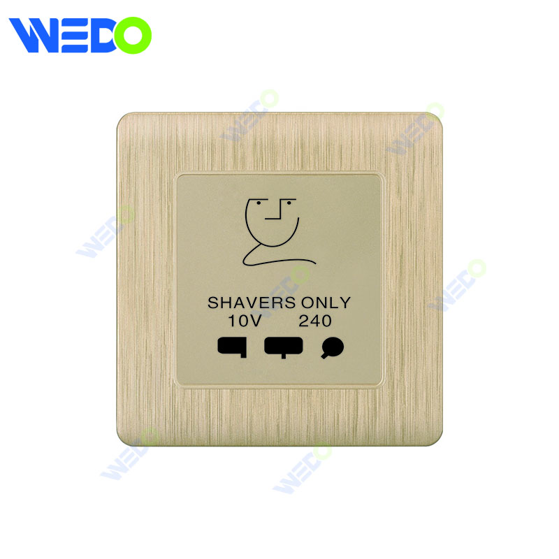 C20 86mm * 86mm Home Switch White / Silver / Gold / Gold Shaver Socket Light Electric Stall Switch PC Cover с сертификатом IEC