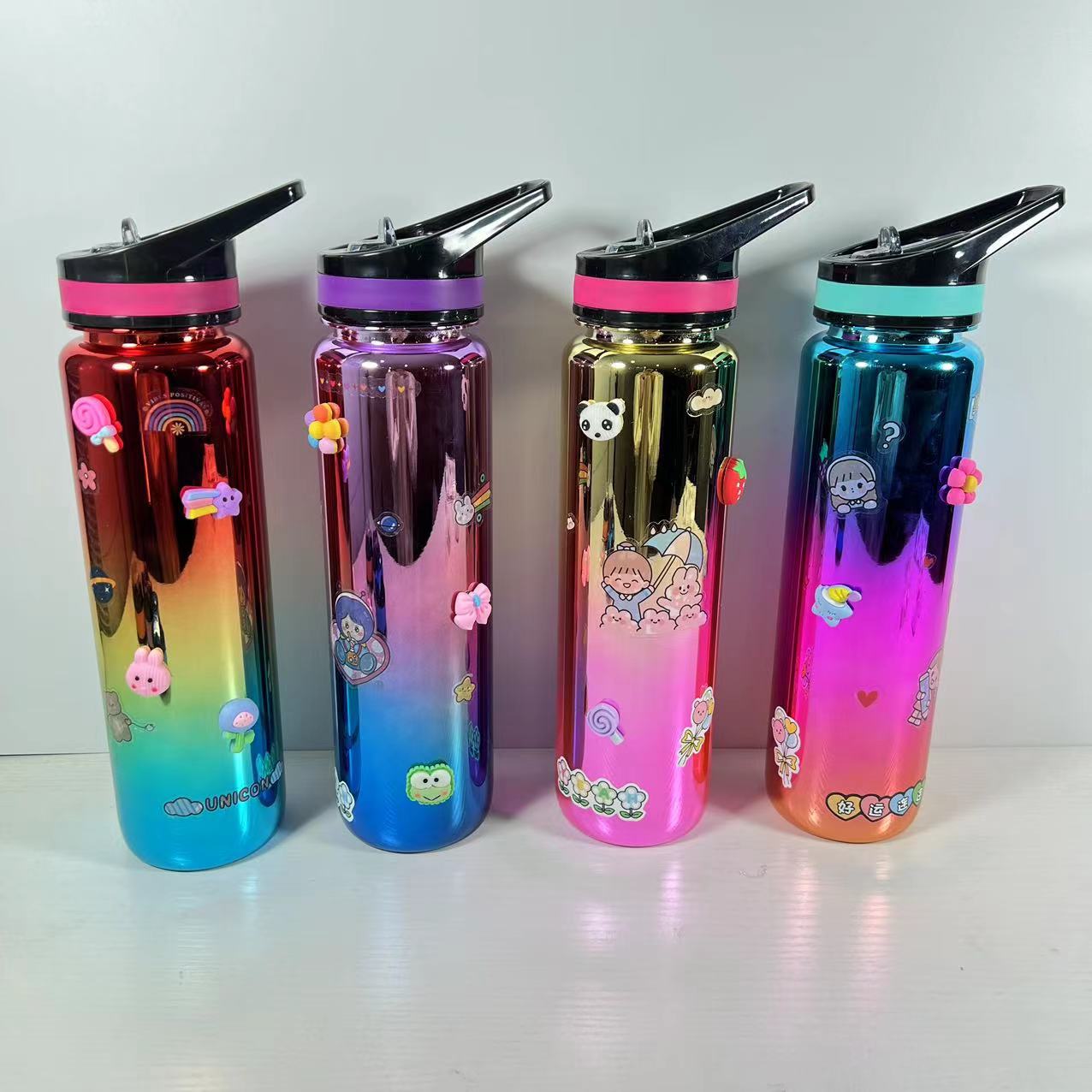 THVALUE Color Eletroplating 1000ml /32 oz Colorful water bottle with ...