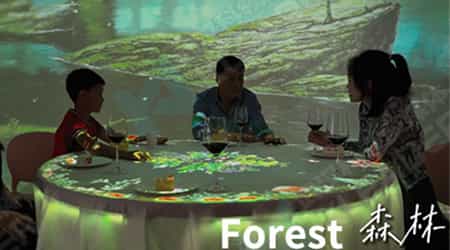 table with projector