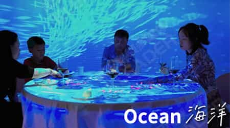 table with projector